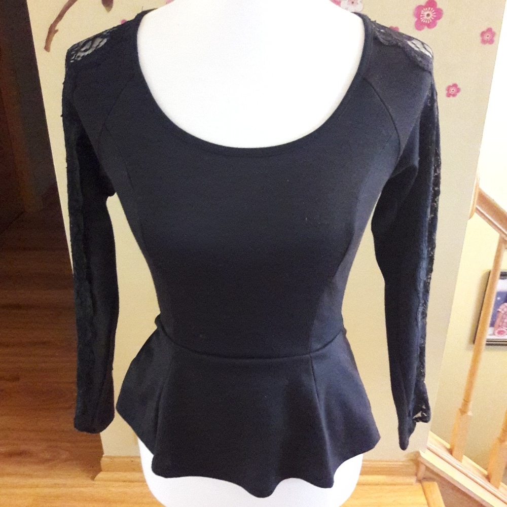 Black peplum top